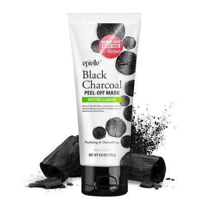 Epielle Black Charcoal Peel Off Mask | Deep Pore Cleansing with Activated Charcoal | 6 fl oz | 2pk