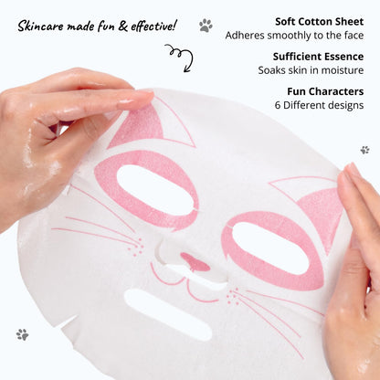 Epielle Wave & Wild Character Face Masks – 12 Pack | Fun Korean Skincare