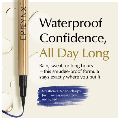 EPILYNX Eyeliner Liquide Hypoallergénique — Waterproof, Pointe Fine, Vegan, Bleu, 2 mL