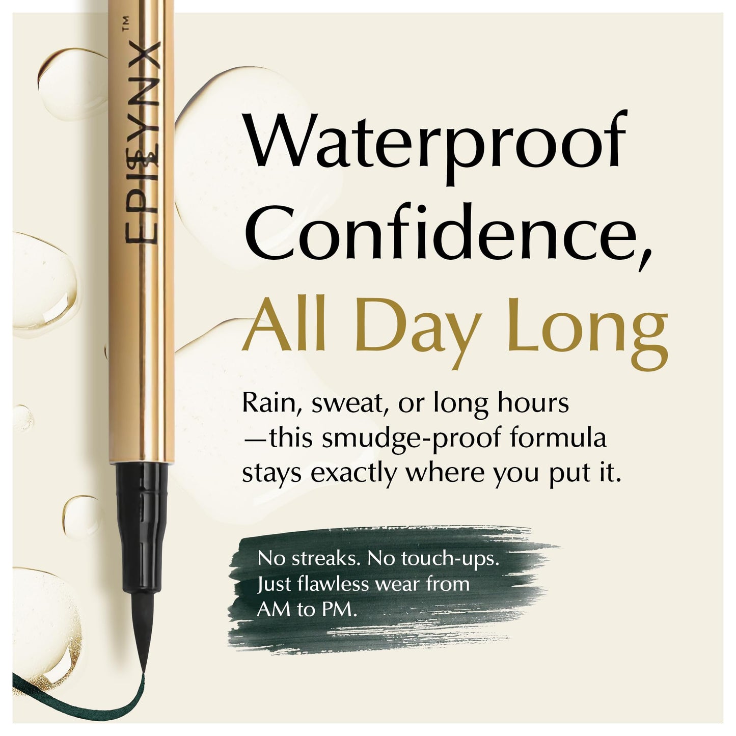 EPILYNX Eyeliner Liquide – Hypoallergénique, Résistant à l’eau, Pinceau Fin, Sans cruauté, Végane, Sans Gluten