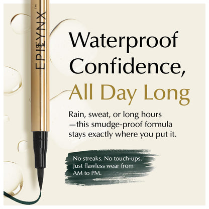 EPILYNX Eyeliner Liquide – Hypoallergénique, Résistant à l’eau, Pinceau Fin, Sans cruauté, Végane, Sans Gluten