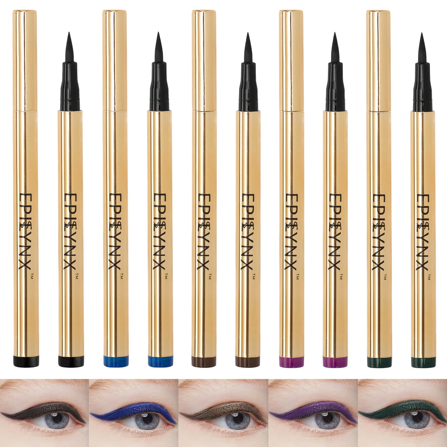 EPILYNX Liquid Eyeliner Gift Set – Hypoallergenic, Waterproof, Vegan, 5 Shades