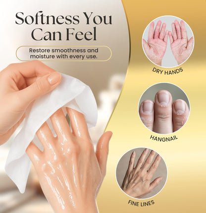 Epocha Hand Mask for Dry Hands - Pack of 6 Pairs with Shea Butter & Vitamin E