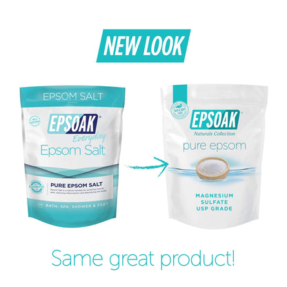 Epsoak Epsom Salt 4 lbs – USP Magnesium Sulfate, 2 x 2 lb Bags for Home Bath & Foot Spa