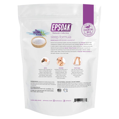 Epsoak Lavender Sleep Epsom Salt 2 lb — 2-Pack, Magnesium Sulfate USP, Resealable USA-Made, Cruelty-Free