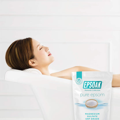 Epsoak Epsom Salt 4 lbs – USP Magnesium Sulfate, 2 x 2 lb Bags for Home Bath & Foot Spa