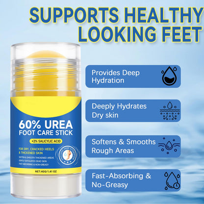 Eqimznv 60% Urea Cream Stick with 2% Salicylic Acid – Maximum Strength Foot Moisturizer (2PCS)