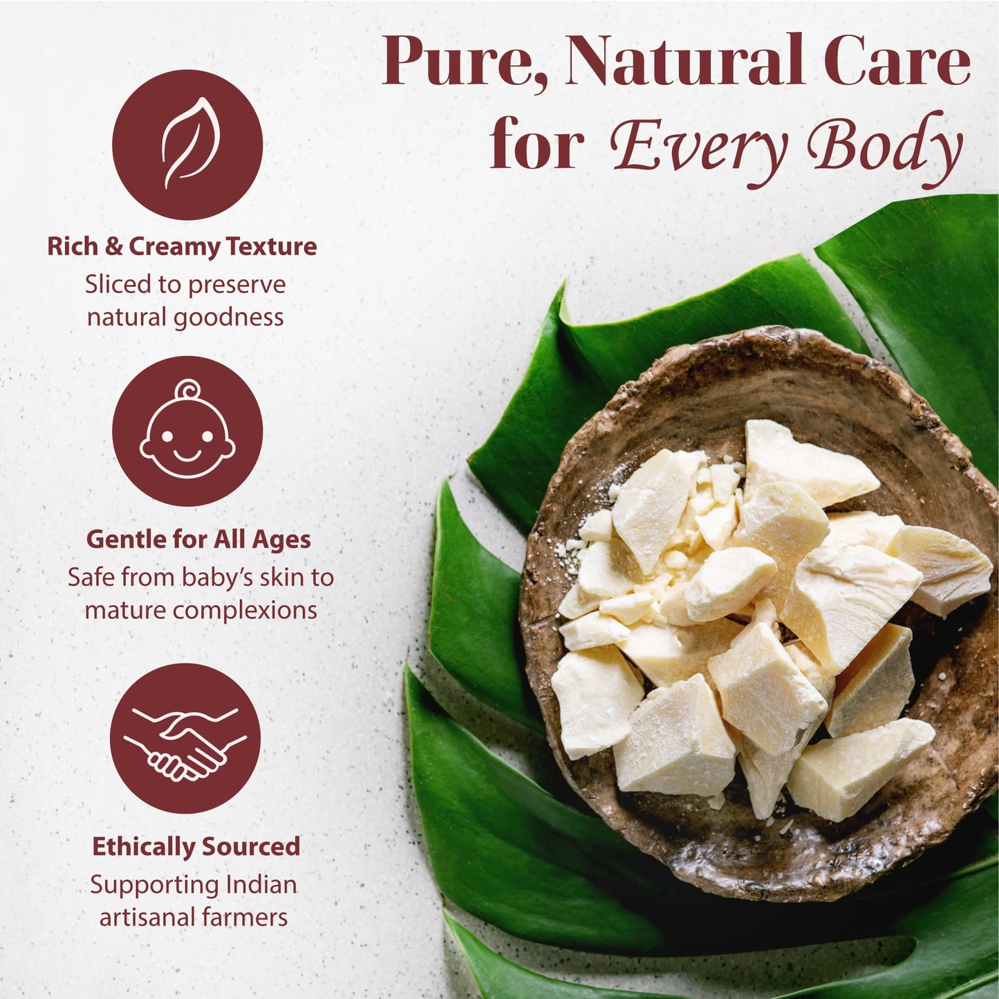 era of nature Kokum Butter Raw 8 oz – Pure DIY Skincare Base for Belly, Body & Lip Care
