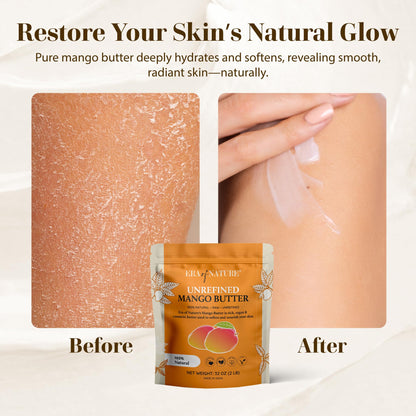era of nature Organic Raw Mango Body Butter Block 32oz – Skin & Hair Moisturizer