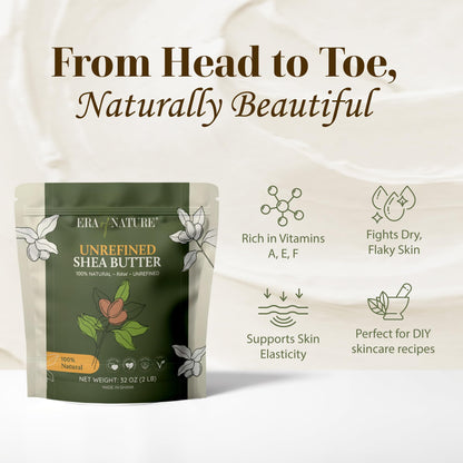 Era of Nature Organic Raw Shea Butter 32oz – Ivory White for Skin & Hair