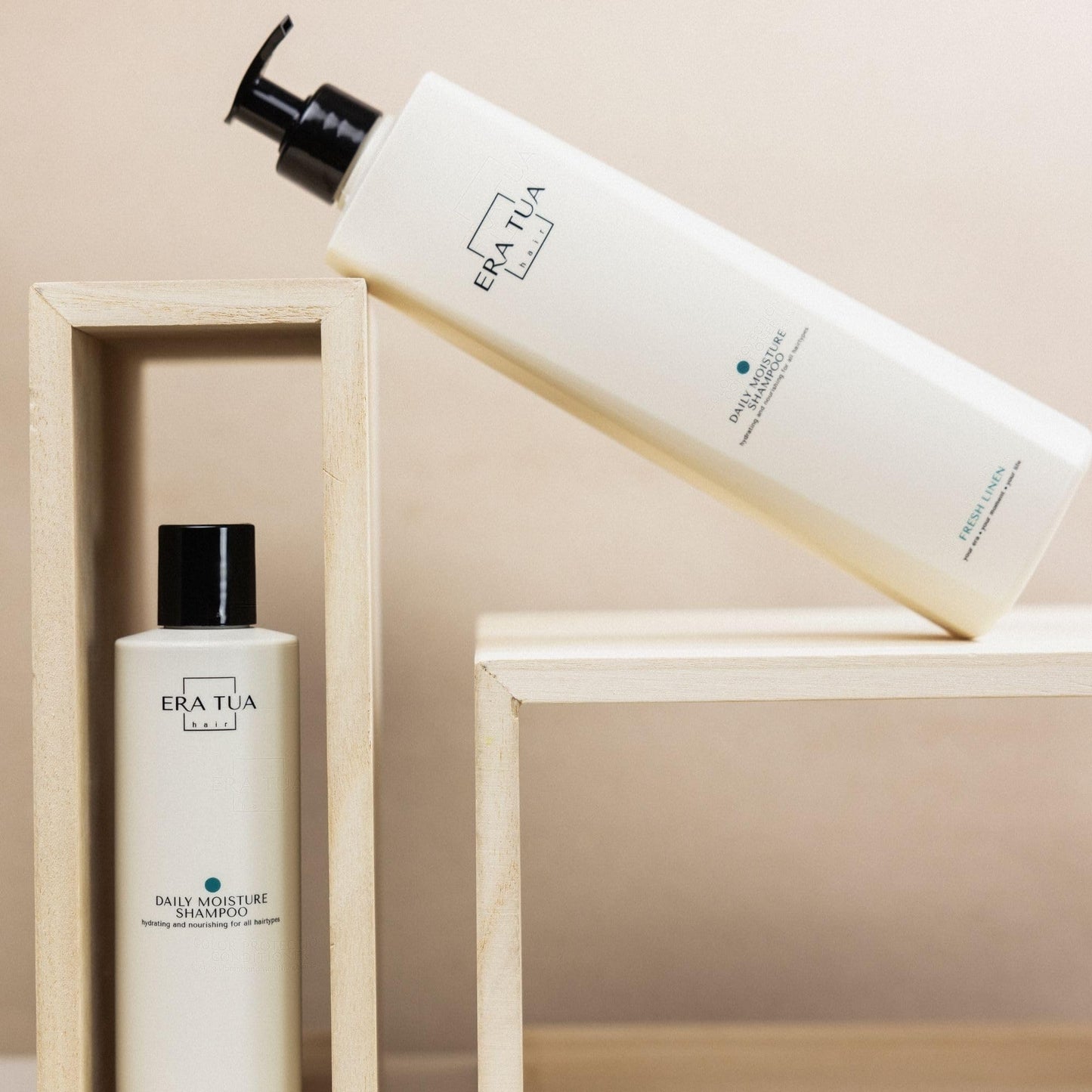 ERA TUA Fresh Linen Daily Moisture Shampoo | Dutch Made Hydration for Dry & Damaged Hair | Bergamot Jasmine & Rose | 250 ml