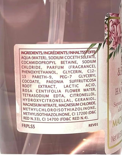 ERBARIO TOSCANO Rose & Peony Moisturizing Hand Wash – Made in Italy, 16.9 oz