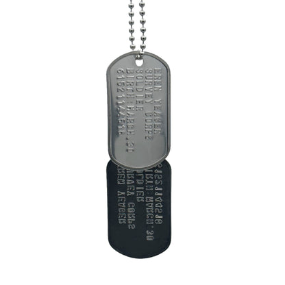 'EREN YEAGER' Dog Tags - Costume Cosplay Prop Replica Military - Stainless Steel Chains Included