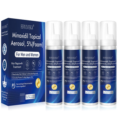 ERYLVEKA 5% Minoxidil Foam – Hair & Beard Growth, Biotin, 4-Month Supply