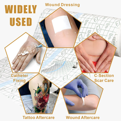 ES ETRSHIELD Second Skin Tattoo Bandage Roll - Waterproof, Breathable 10in x 11yds