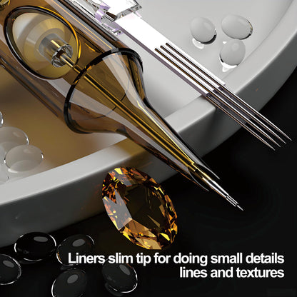 ES ETRSHIELD GEM Tattoo Cartridges – 50pc Needle Assortment (5x Each) RL/RS/M1/RM