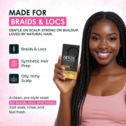 Esha Braid N Slay Detox Powder – Scalp Cleanser for Braids, Locs & Twists (Unscented, 340g)