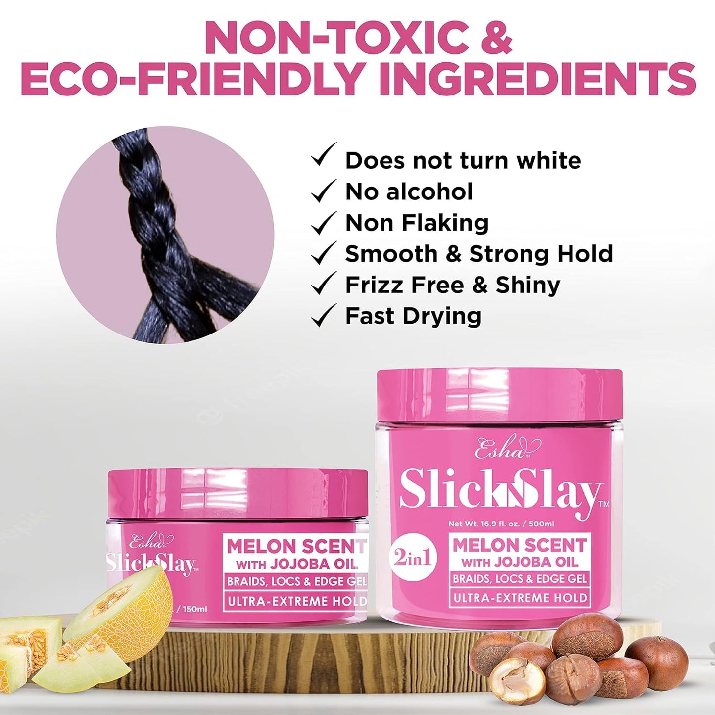 Esha Hair Slick N Slay Braiding Gel Cocoa – Ultra Extreme Hold & Hydration
