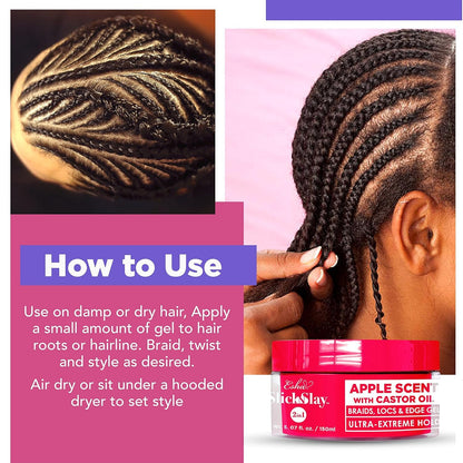 Esha Slick N Slay Braiding Gel – Ultra-Extreme Hold, Hydrating & Conditioning (Coconut, 17 oz)