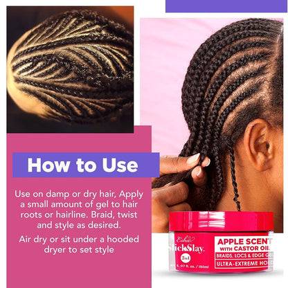 Esha Slick N Slay Braiding Gel – Ultra Hold, Melon (17 oz)