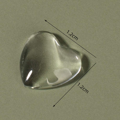 Esowemsn 100pcs Mini Heart-Shaped Clear Glass Nail Color Cards for Nail Art Display