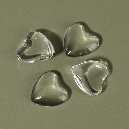 Esowemsn 100pcs Mini Heart-Shaped Clear Glass Nail Color Cards for Nail Art Display