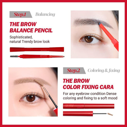 Espoir The Brow Color Fixing Cara Taupe #2 – Non-Clumping, Smudge-Proof Eyebrow Mascara