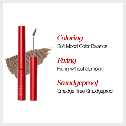 Espoir The Brow Color Fixing Cara Taupe #2 – Non-Clumping, Smudge-Proof Eyebrow Mascara
