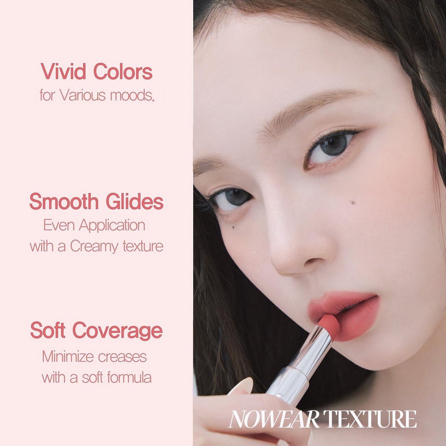 Espoir Nowear Volume Matte Lipstick #3 Fuchsian – Airy Velvet Finish, Long-Lasting Color