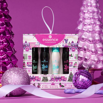essence Lash Princess Holiday Gift Set – 4 Vegan, Cruelty-Free Mascaras (False Lash Effect, Waterproof, Primer, Curl & Volume)