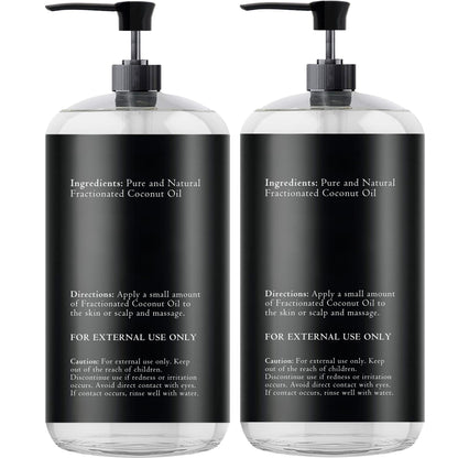 Essentially KateS Fractionated Coconut Oil 2x16 oz Pack (33.8 fl oz) No Scent – Carrier Oil for Essential Oils