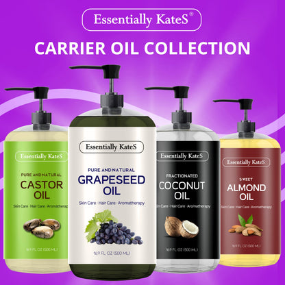 Essentially KateS Grapeseed Oil 33.8 Fl Oz Pack of 2 x 16.9 Fl Oz - 100% Pure & Natural, Cold Pressed