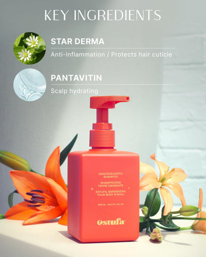 ESTUFA Dancing Earth Shampoo – Vegan, Silicone-Free for Scalp Purification & Hydration (10.1 fl oz)