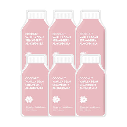 ESW Beauty Strawberries & Cream – Soothing Raw Juice Face Mask (6-Pack) for Sensitive Skin