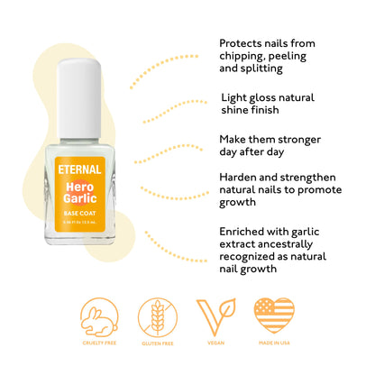 Eternal Garlic Base Coat – Strengthening Nail Base Coat with Garlic Extract