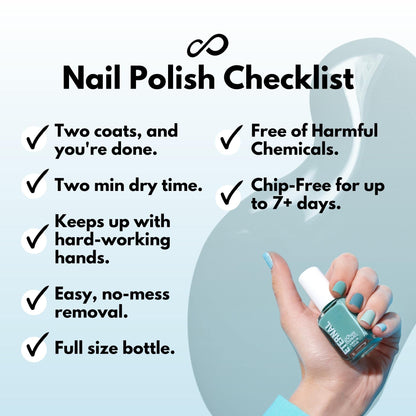 Eternal Green Nail Polish Set (Mindfulness) – Light Blue Shades, Quick-Dry, Long-Lasting, Made in USA (Set of 4, 13.5mL each)