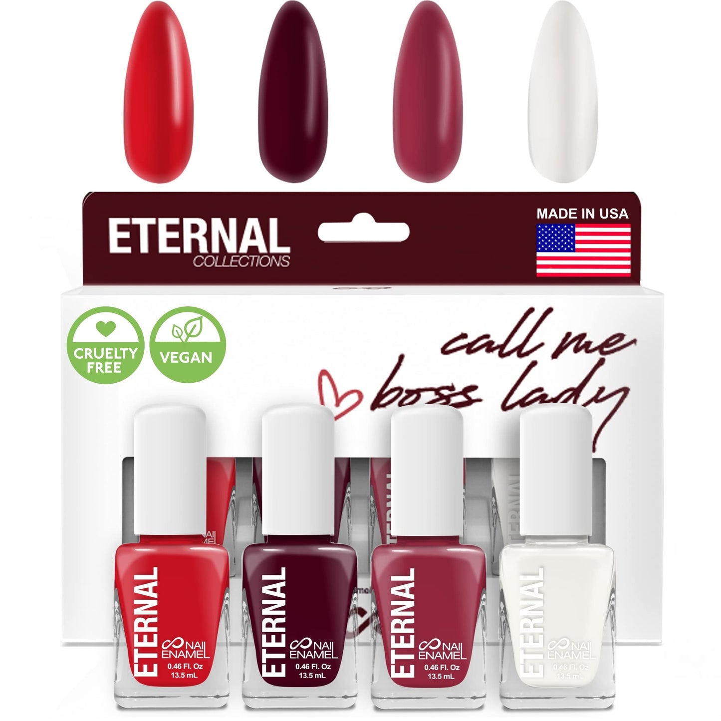 Eternal Nail Polish Set 4-Piece Kit – Call Me Boss Lady | Quick Dry, Long Lasting, Cruelty Free, Made in USA