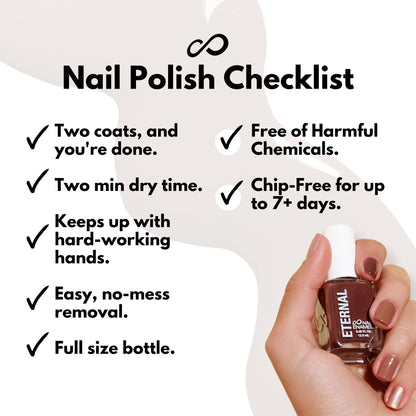 Eternal Nude Nail Polish Set – Dark Nudes, 4 Brown Shades, 13.5mL Each, Non-Toxic & Quick-Dry, Made in USA