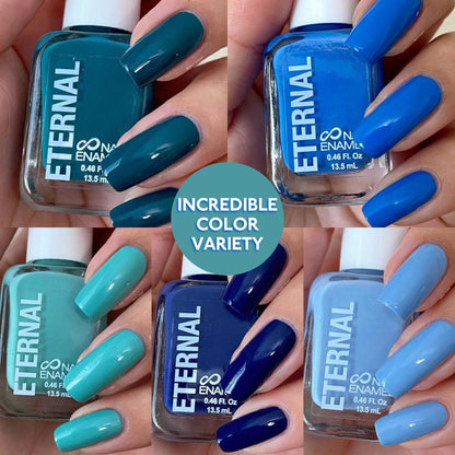 Eternal Ocean View Nail Polish Set – 5-Piece, Quick-Dry, Made in USA