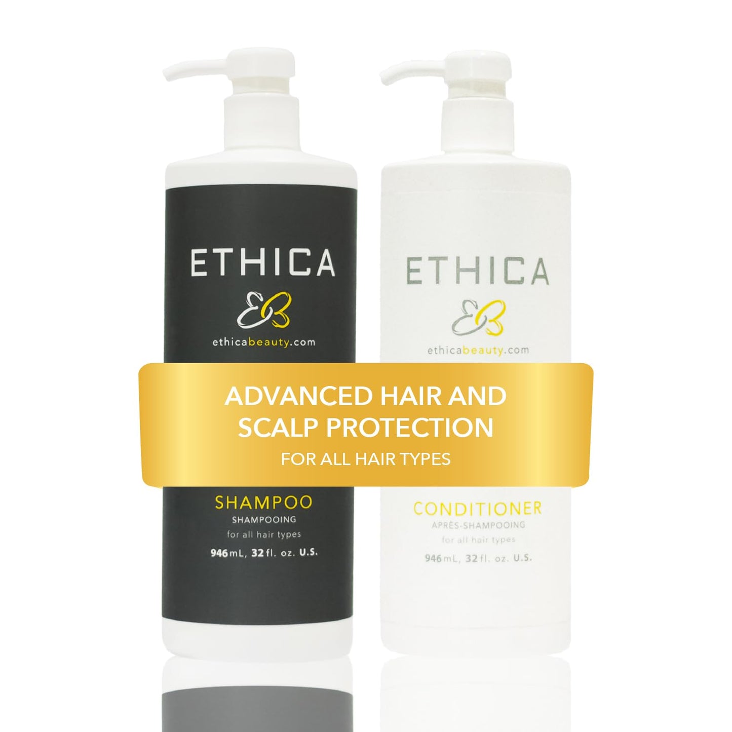 Ethica Beauty Shampoo & Conditioner — Clarifying & Deep Conditioning (32 Oz)