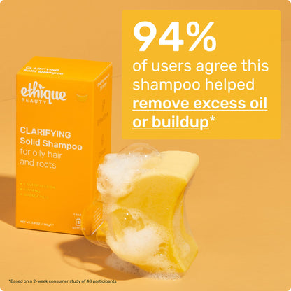 Ethique Beauty Clarifying Shampoo & Volumizing Conditioner Bar Set for Oily Hair | Plastic-Free, Vegan, Cruelty-Free - 2 Pack