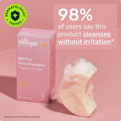 Ethique Gentle Unscented Shampoo Bar with Cocoa Butter | Plastic-Free, Vegan, Cruelty-Free, 3.88 oz