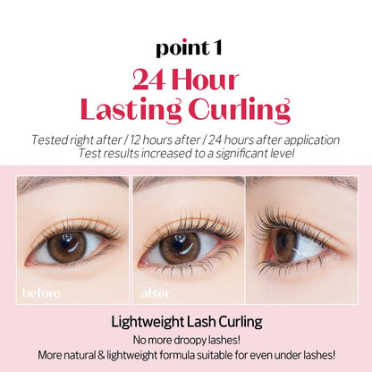 ETUDE Curl Fix Mascara Mini – 24h Waterproof Curl, Strong Lift, Vegan Certified, Black 0.14 fl oz