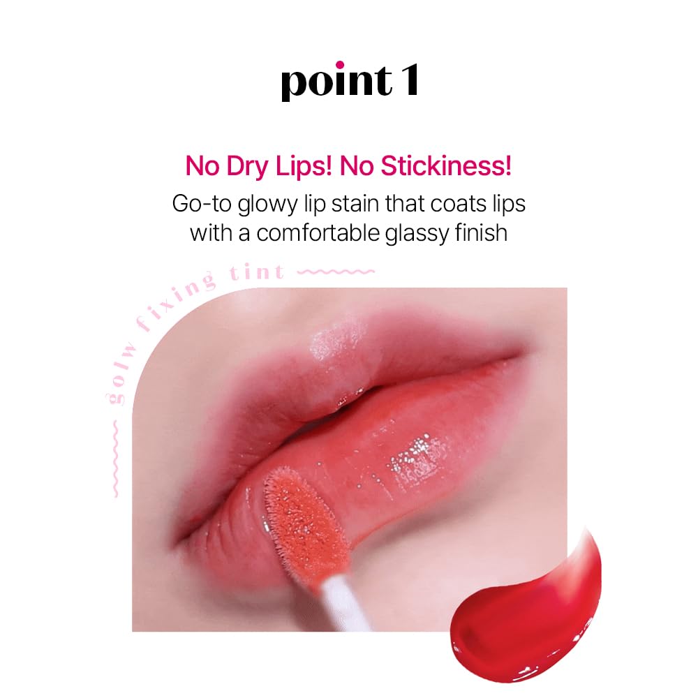 ETUDE Glow Fixing Tint #5 Mauvement – Non-Sticky Glossy Lip Stain with Comfortable Moisture | K-Beauty Lip Tint