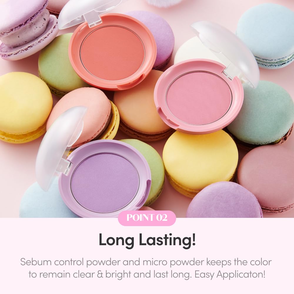 ETUDE Lovely Cookie Blusher - Peach Choux Wafers 4g | Glowing, Long-Lasting, Easy Application | Korean Makeup, K-Beauty