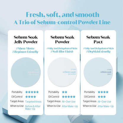 ETUDE SebumSoak Jelly Pressed Powder – Oil Control, Matte Finish Setting Powder