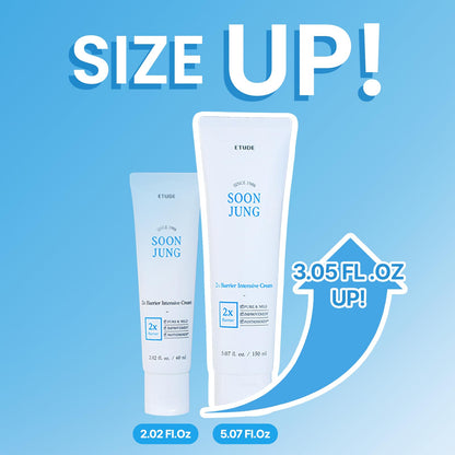 ETUDE SoonJung2x Intensive Cream for Barrier Repair | Rich Moisture, Madecassoside & Panthenol, pH-Balanced, Hypoallergenic 5.07 oz