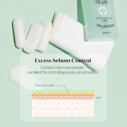 ETUDE Sunprise Mild Airy Finish Sunstick SPF50+ PA++++ | Vegan, Matte, Non-Greasy