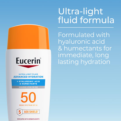 Eucerin Sun Advanced Hydration SPF 50 – Ultra-Light Facial Sunscreen with Hyaluronic Acid