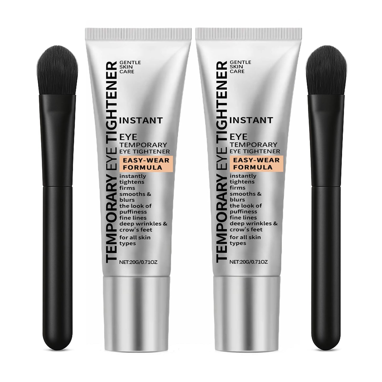 Euralissea Perfection Eye Tightener Cream – 2PCS with 2 Brushes | Instant Firming for Puffiness, Fine Lines & Wrinkles